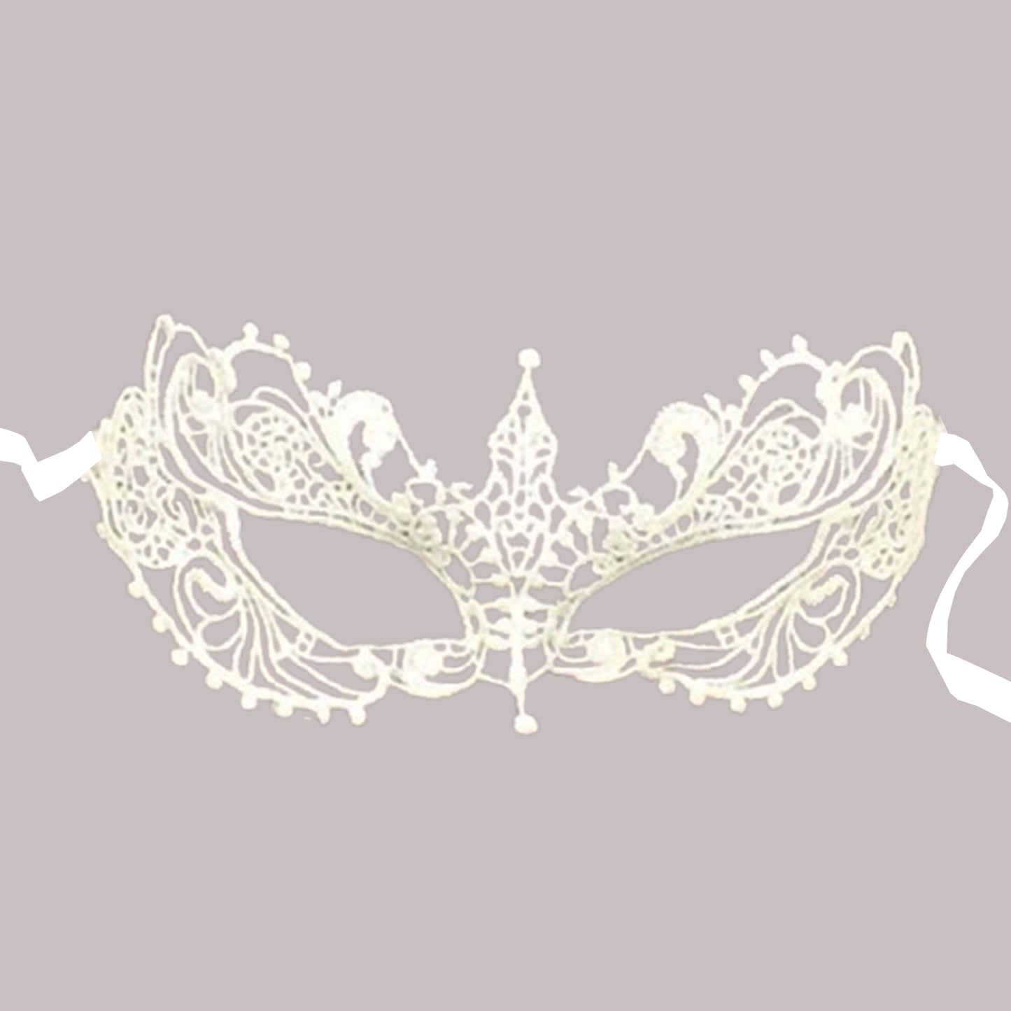 White Lace Masquerade Face Mask