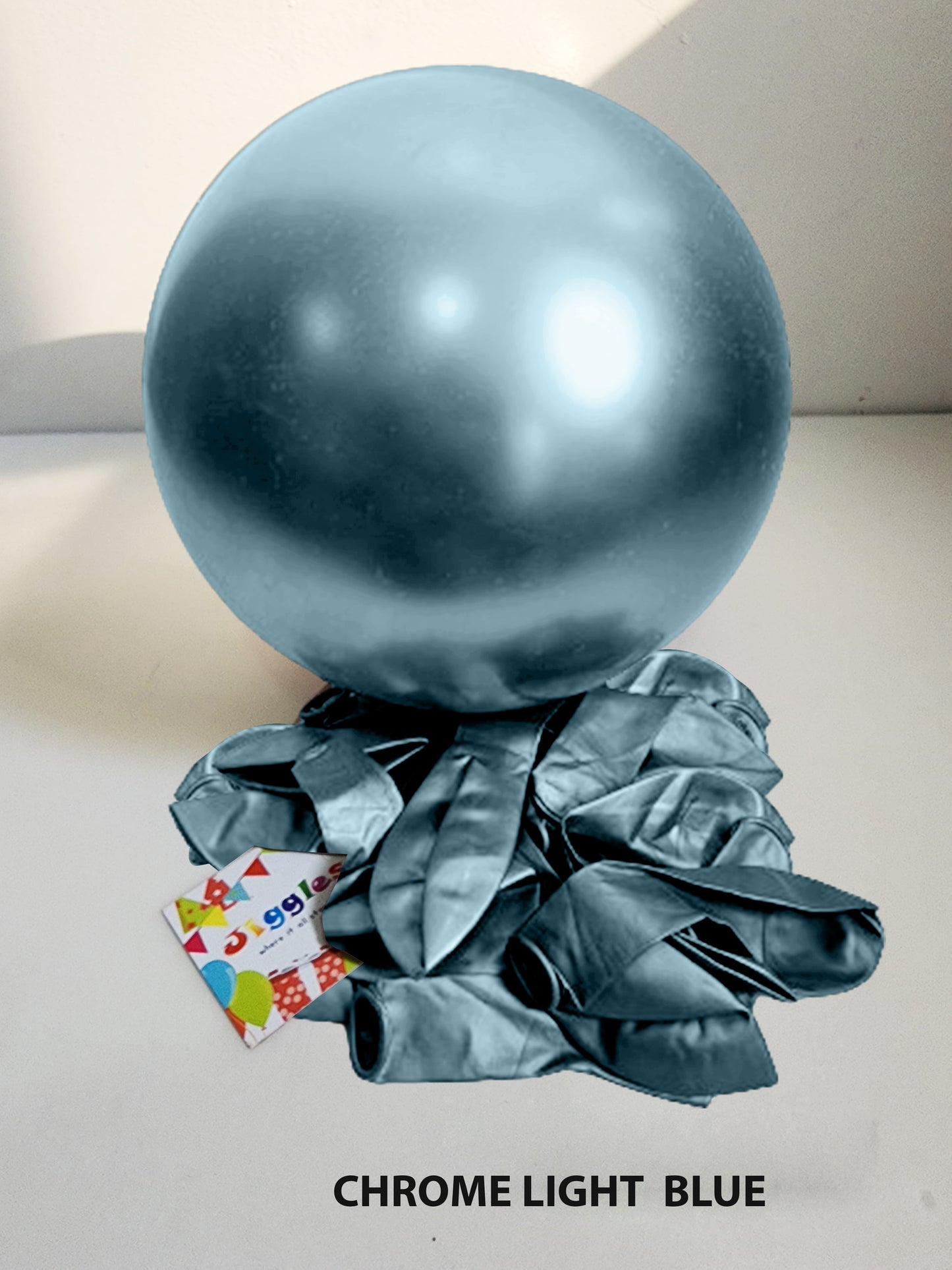 Chrome Light Blue Balloon