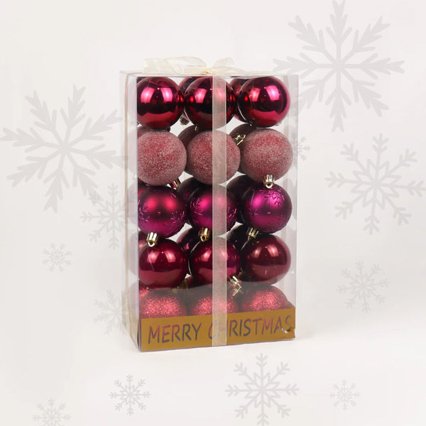 Maroon Bauble Pack 6cm 30pc