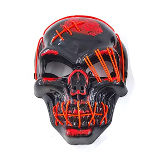 LED Orange Light up Skull Mask