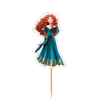 Merida Disney Princess Theme Cup Cake Topper