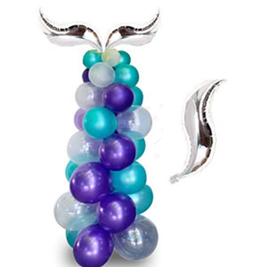 Mermaid Tail S Shape Balloons Silver