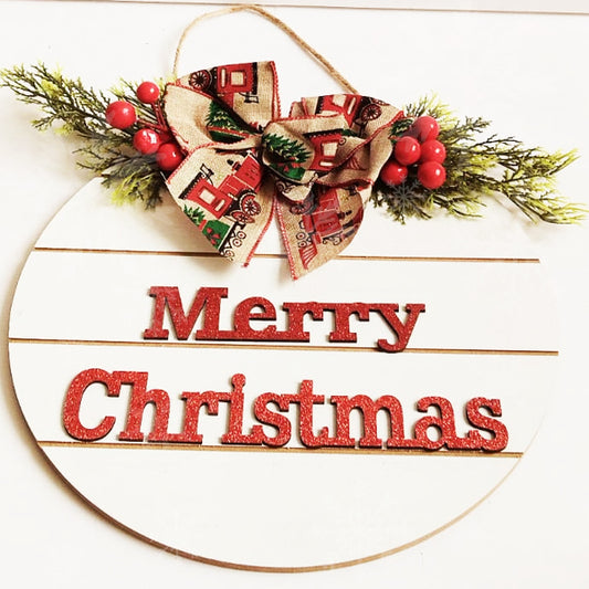 Merry Christmas Wooden Hanging Sign