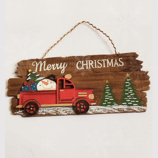Merry Christmas Wooden Hanging Sign