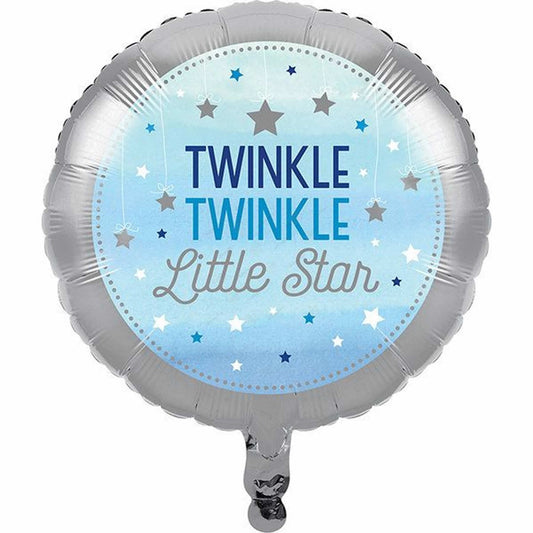 Twinkle Twinkle Little Star Foil Balloon Blue