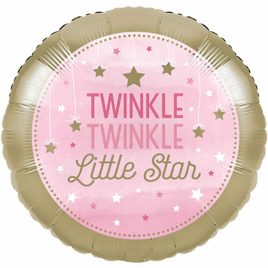 Twinkle Twinkle Little Star Foil Balloon Pink