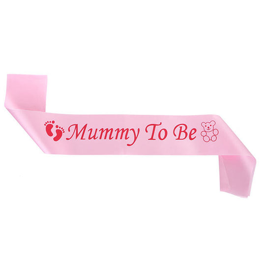 Mummy To Be Pink Sash Hot Pink Text