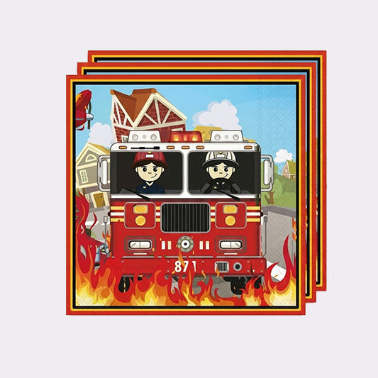 fireman theme paper napkin