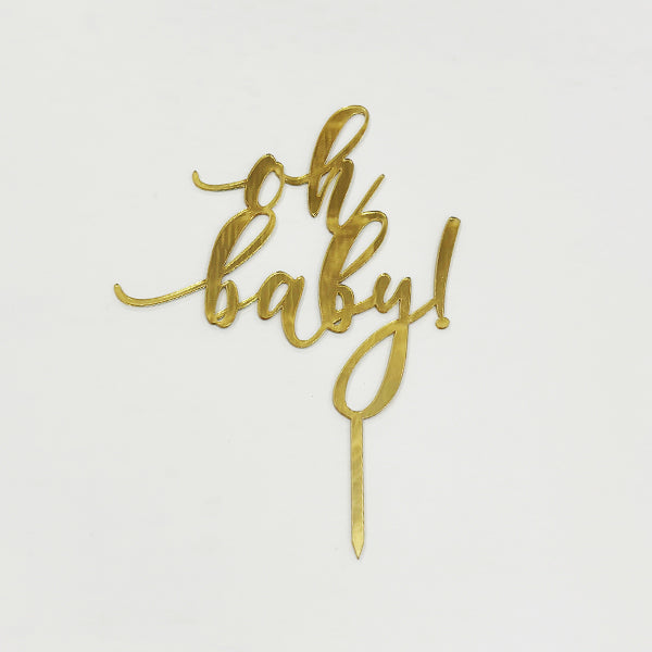 Oh Baby Cake Topper Gold