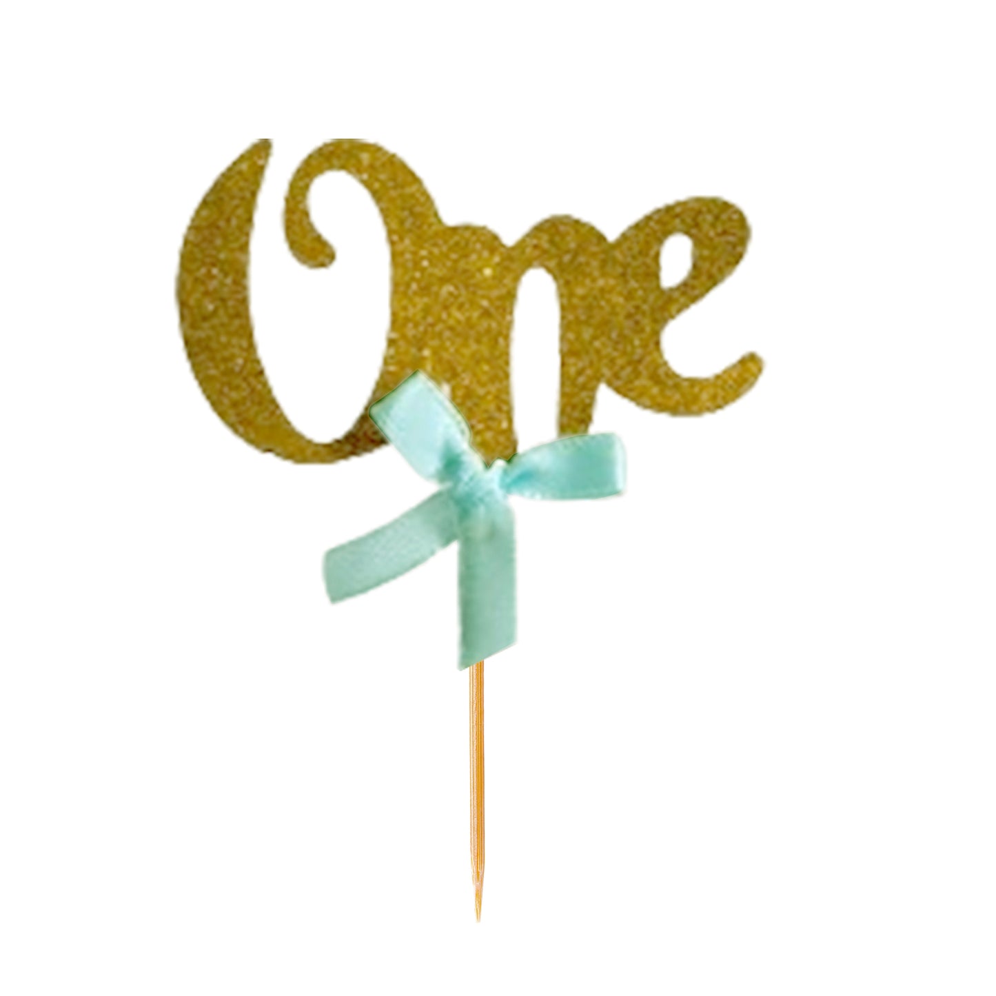 One Letters Cup Cake Topper Gold