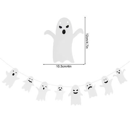 White Cute Ghost Paper Bunting