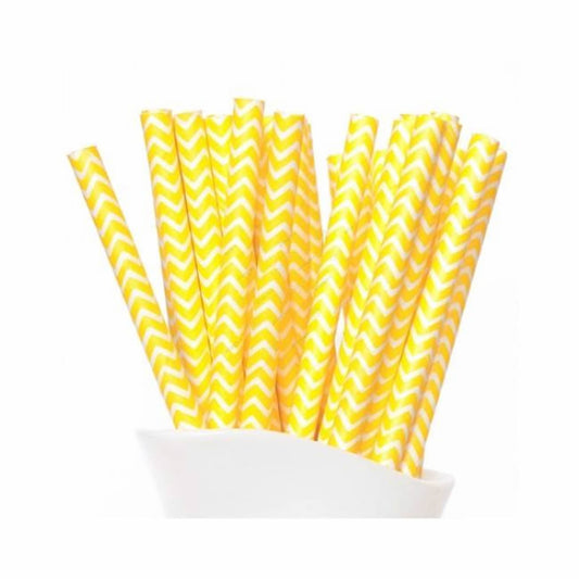 Yellow Chevron Paper Straws