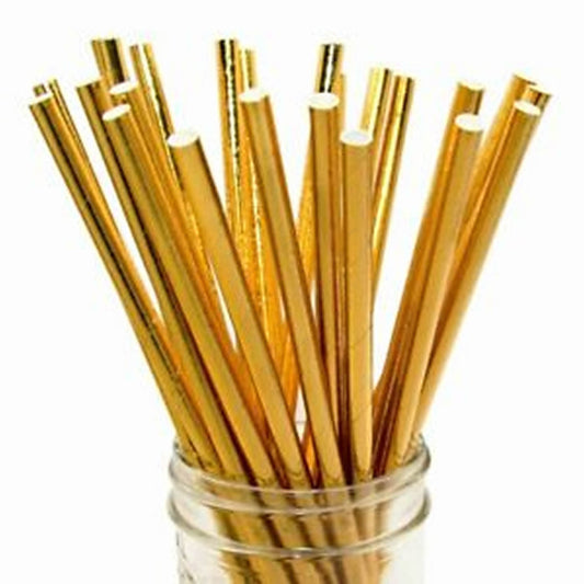 Metallic Gold Paper Straws