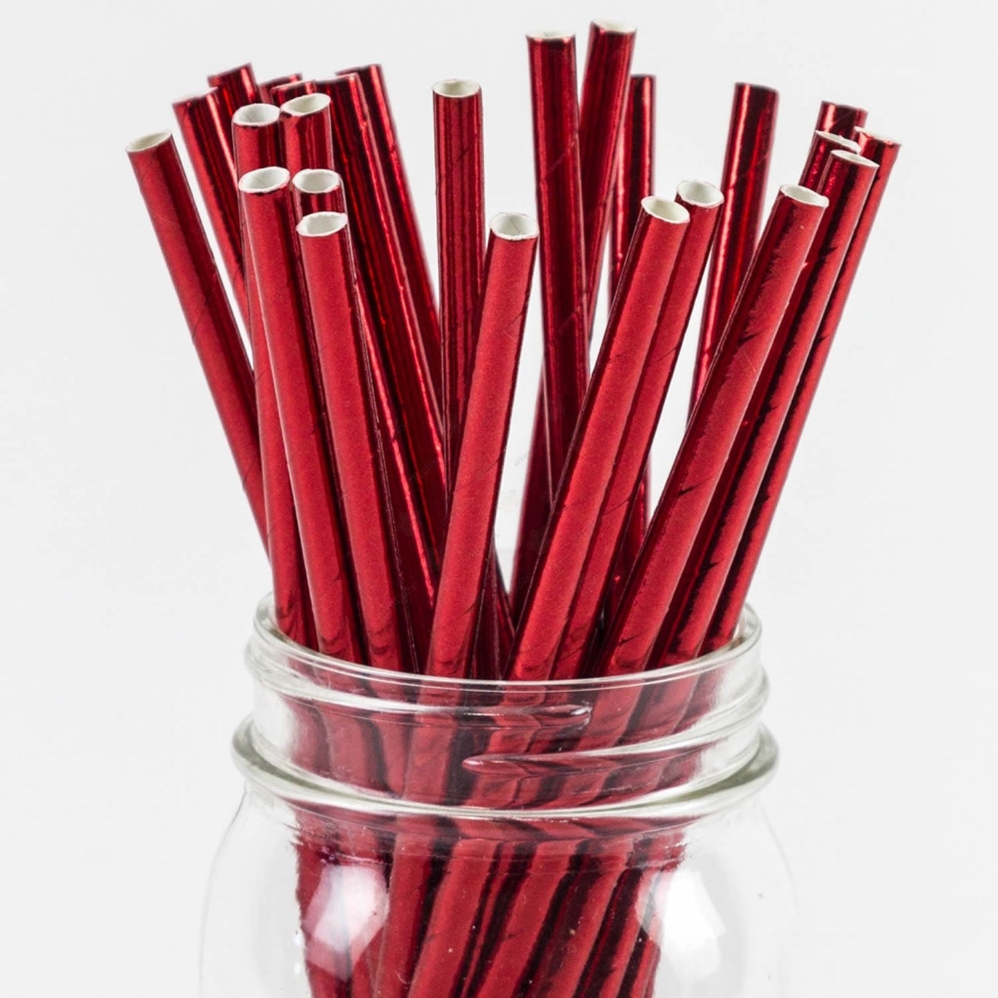 Metallic Red Paper Straws