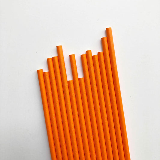 Orange Paper Straws