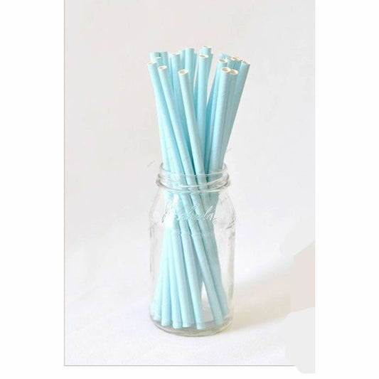 Pastel Blue Paper Straws