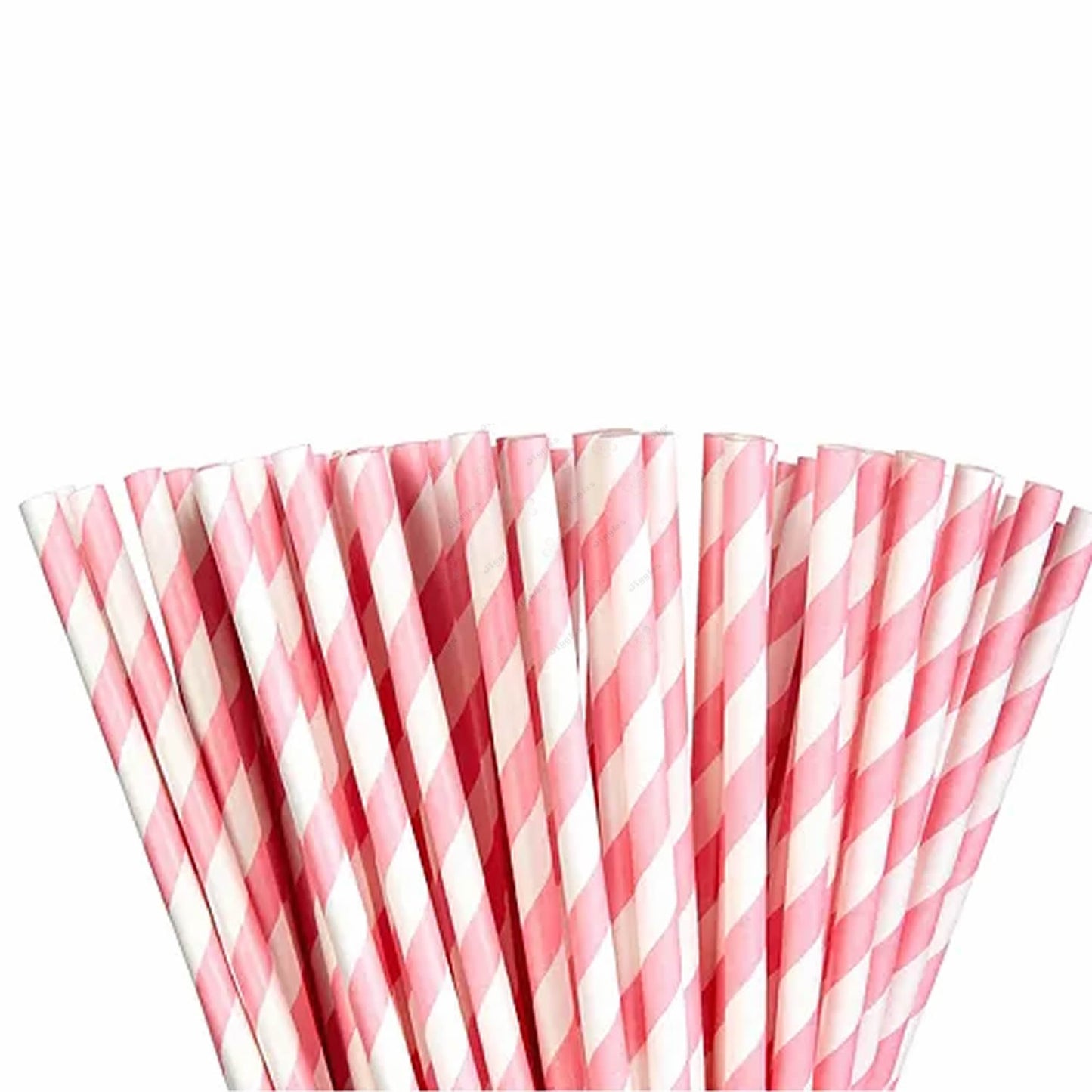 Baby Pink Stripe Paper Straw