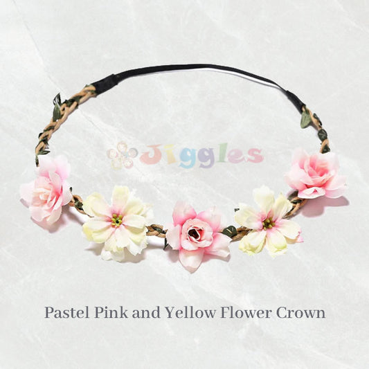 Pastel Pink and Yellow Flower Crown
