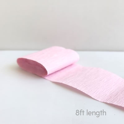 Pastel Pink Crepe Paper Streamer Roll 8ft
