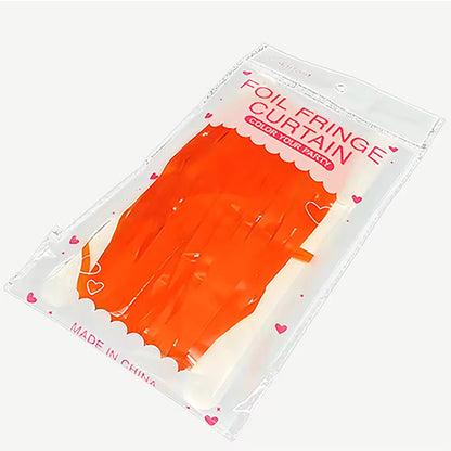 Pastel Orange Fringe Curtain