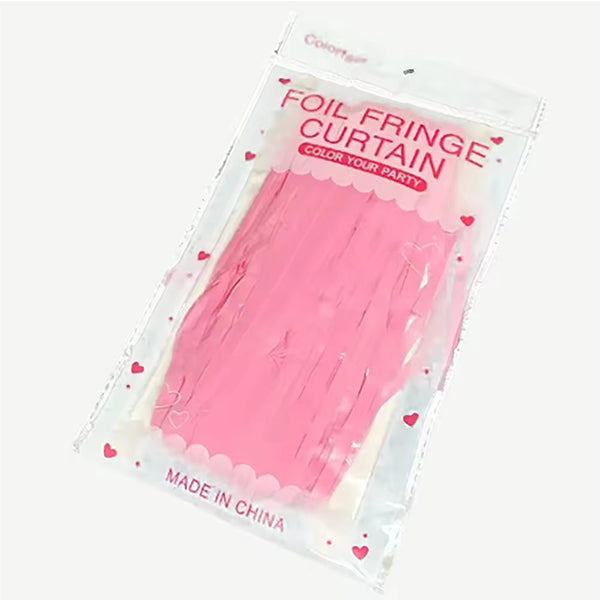 Pastel Pink Fringe Curtain
