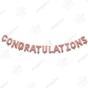 Congratulations Foil Balloons Set Rose Gold