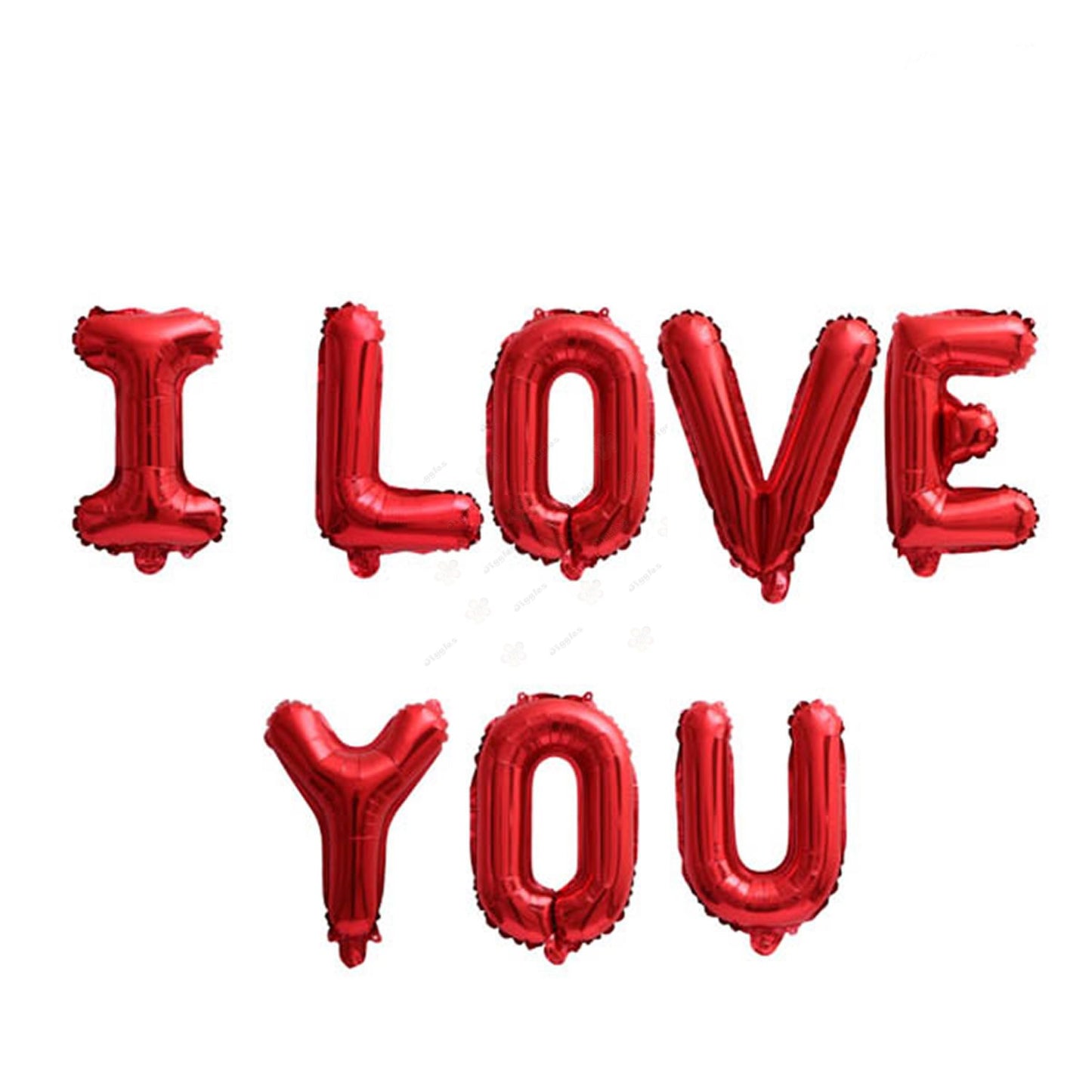 I Love You Foil Letter Balloon Set Red