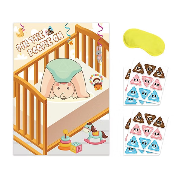Baby Shower Party Gender Secret Game Pin The Poopie On