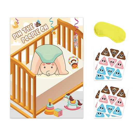 Baby Shower Party Gender Secret Game Pin The Poopie On