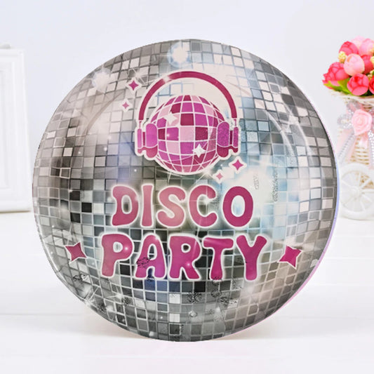 Disco Theme Paper Plate