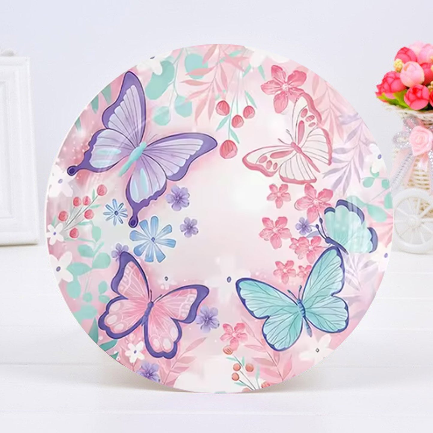 Multi Color Butterfly Theme Paper Plate