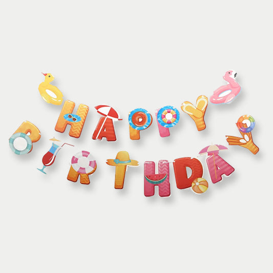 Pool Party Theme Letter Banner