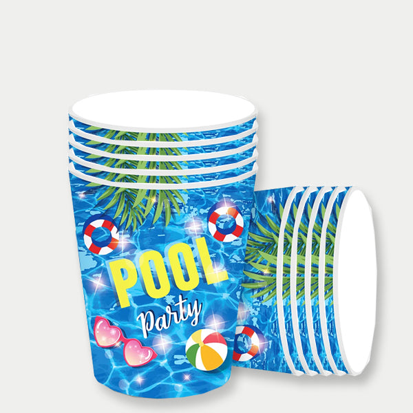 Pool Party Theme Paper Cups