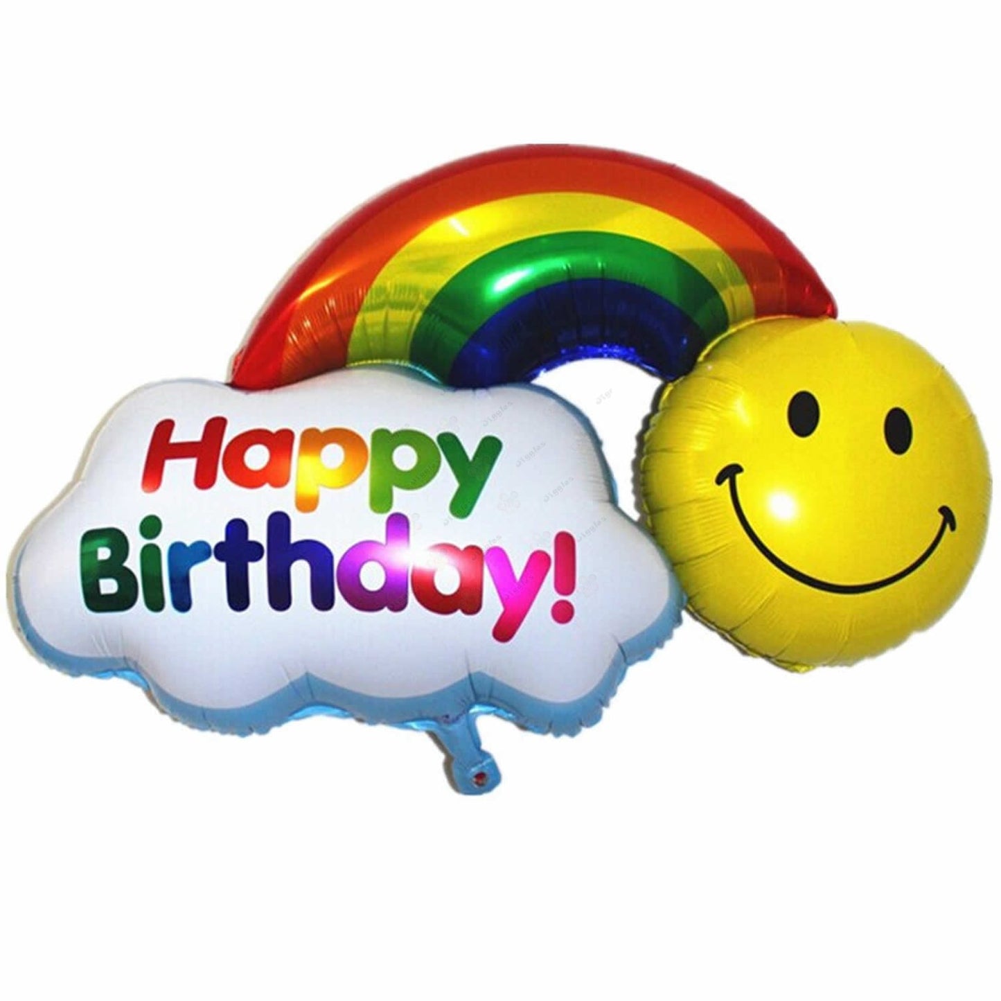 Happy Birthday with Rainbow Foil Balloon