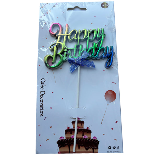 Happy Birthday Rainbow Color Cake Topper