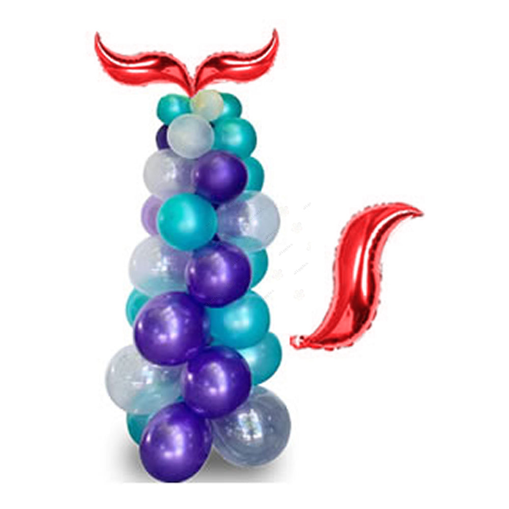 Mermaid Tail S Shape Balloons Red