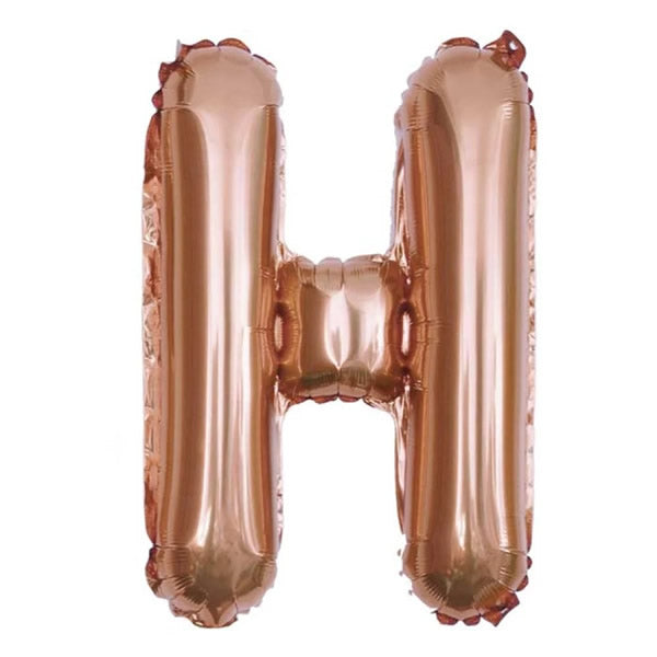 Rose Gold Foil Letter H Balloon 16 inch - Mylar Letter Balloon H Foil Balloon Rose Gold. Each Rose Gold 16″ H letter balloon ideal for names, phrases - perfect for any celebration from birthday parties, baby showers and weddings!