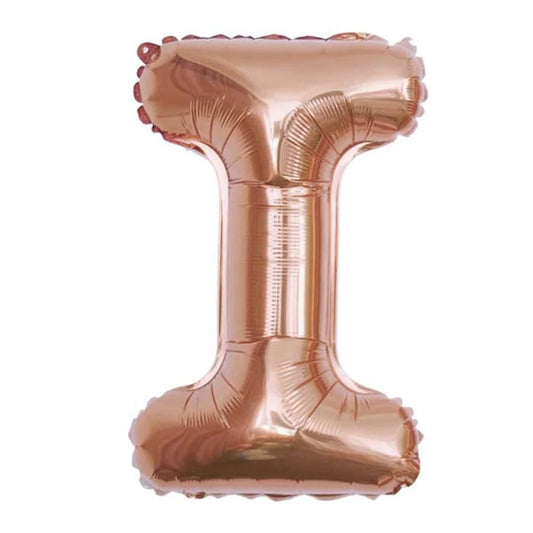 Rose Gold Foil Letter I Balloon 16 inch - Mylar Letter Balloon I Foil Balloon Rose Gold. Each Rose Gold 16″ I letter balloon ideal for names, phrases - perfect for any celebration from birthday parties, baby showers and weddings!