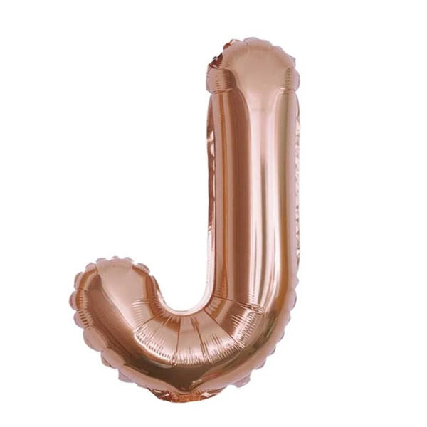 Rose Gold Foil Letter J Balloon 16 inch - Mylar Letter Balloon J Foil Balloon Rose Gold. Each Rose Gold 16″ J letter balloon ideal for names, phrases - perfect for any celebration from birthday parties, baby showers and weddings!