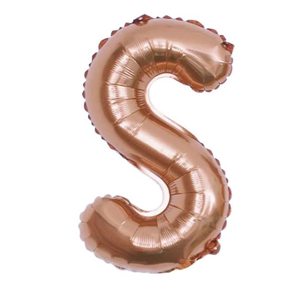 Rose Gold Foil Letter S Balloon 16 inch - Mylar Letter Balloon S Foil Balloon Rose Gold. Each Rose Gold 16″ S letter balloon ideal for names, phrases - perfect for any celebration from birthday parties, baby showers and weddings!