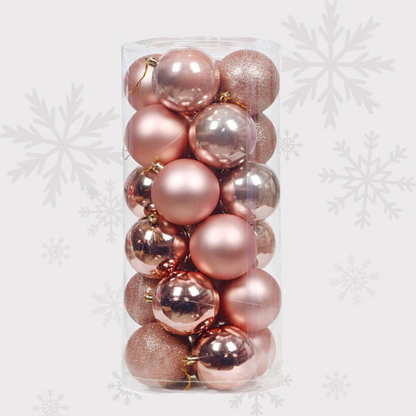 Rose Gold Baubles Pack 6cm 20pc