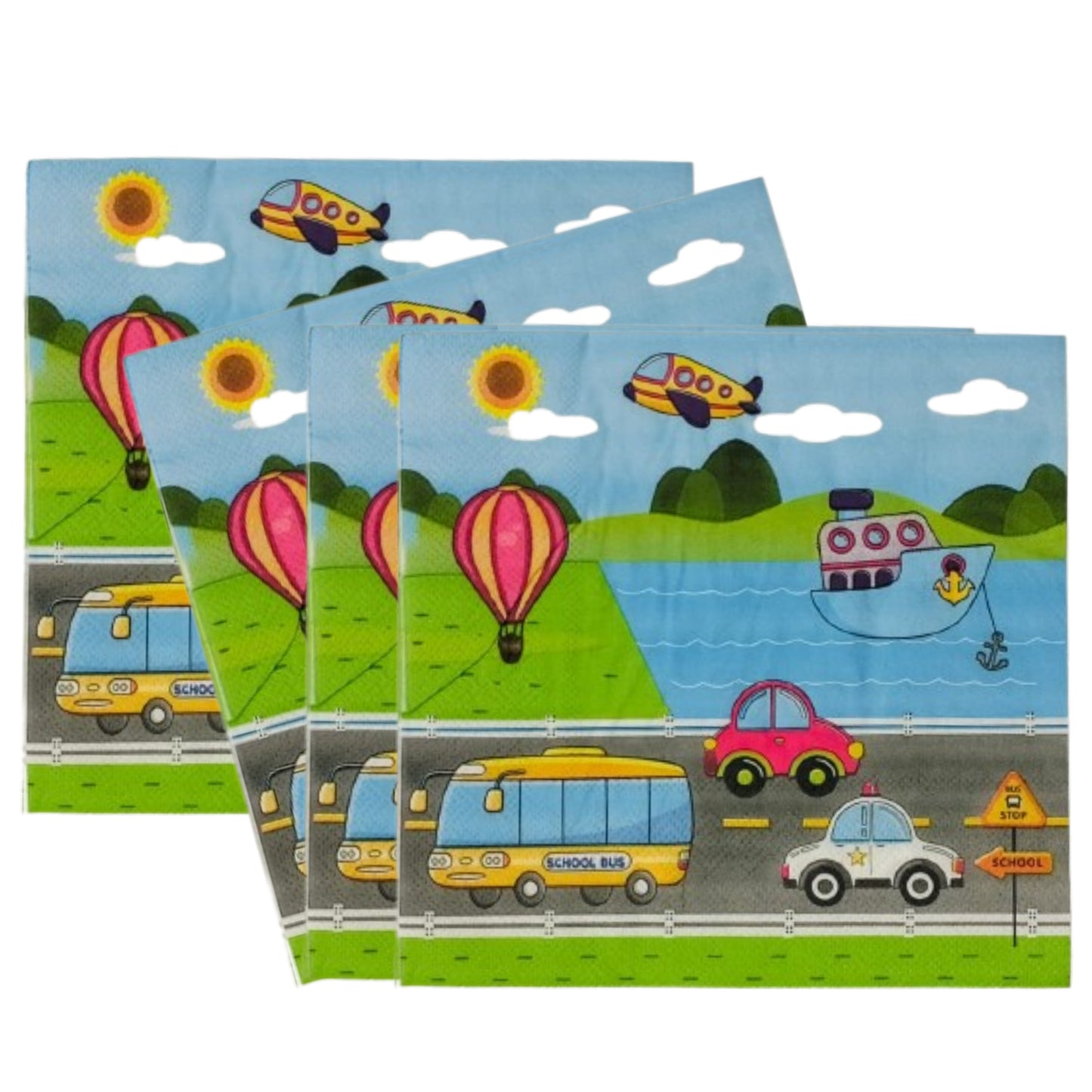 School Bus Theme Napkins