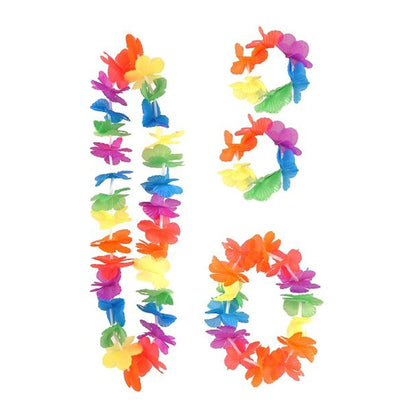 Hawaiian 4 Piece Lei Garland Set Colour