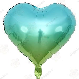 Gradient Green/Blue Heart Foil Balloon