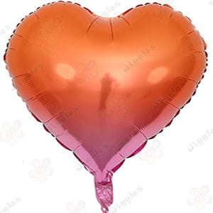 Gradient Orange/Pink Heart Foil Balloon