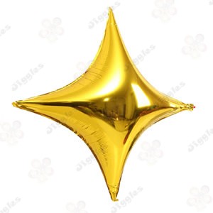 Gold 4 Point Star Foil Balloon