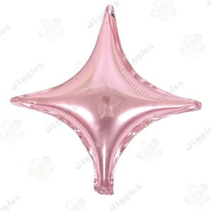 Pink 4 Point Star Foil Balloon