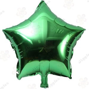 Green Star Foil Balloon 10"