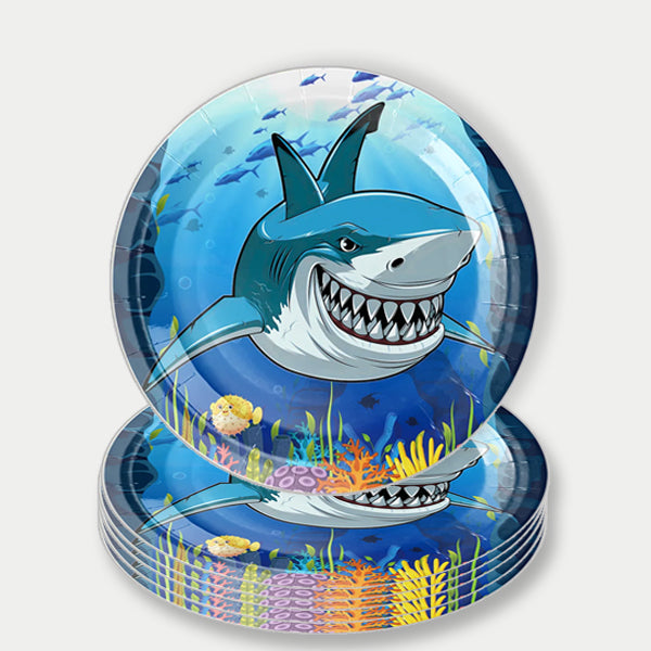 Shark Theme Paper Plates