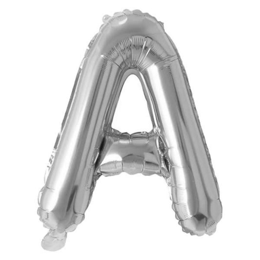 Silver Foil Letter A Balloon 16 inch - Mylar Letter Balloon A Foil Balloon Silver. Each Silver 16″ A letter balloon ideal for names, phrases - perfect for any celebration from birthday parties, baby showers and weddings!